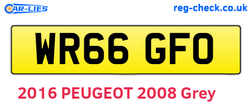 WR66GFO are the vehicle registration plates.