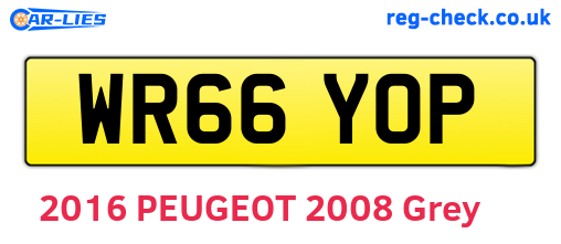 WR66YOP are the vehicle registration plates.