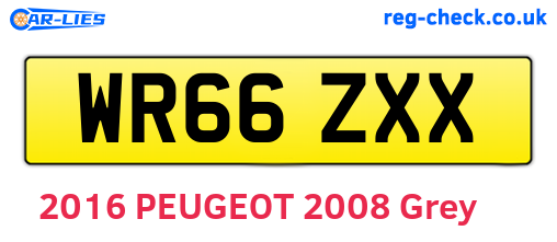 WR66ZXX are the vehicle registration plates.
