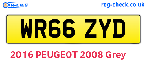 WR66ZYD are the vehicle registration plates.