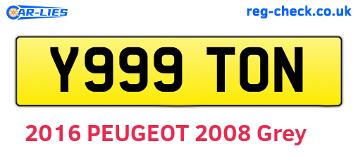 Y999TON are the vehicle registration plates.