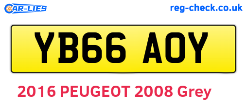 YB66AOY are the vehicle registration plates.