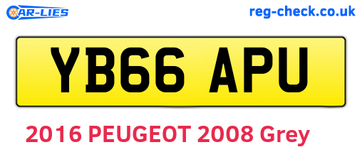 YB66APU are the vehicle registration plates.