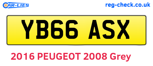 YB66ASX are the vehicle registration plates.
