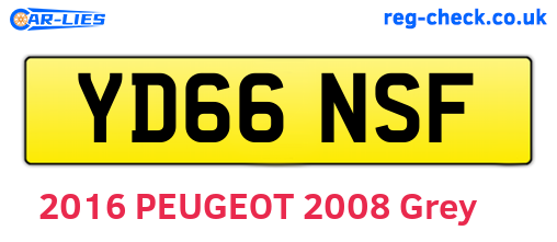 YD66NSF are the vehicle registration plates.
