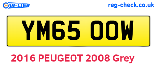 YM65OOW are the vehicle registration plates.
