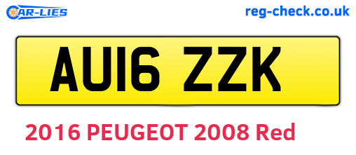 AU16ZZK are the vehicle registration plates.