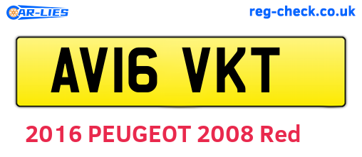 AV16VKT are the vehicle registration plates.