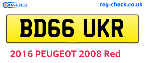 BD66UKR are the vehicle registration plates.