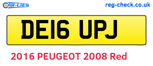 DE16UPJ are the vehicle registration plates.