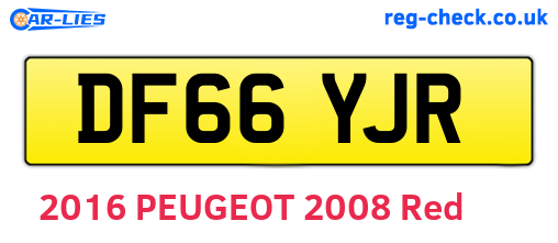 DF66YJR are the vehicle registration plates.