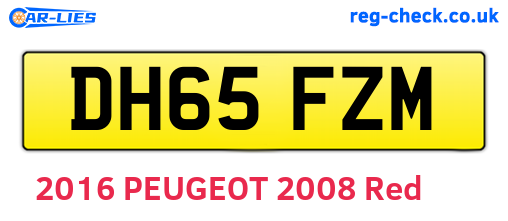 DH65FZM are the vehicle registration plates.