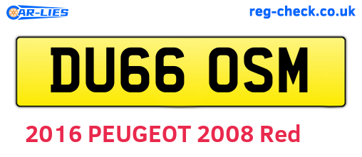 DU66OSM are the vehicle registration plates.