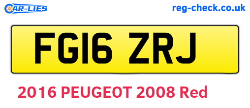 FG16ZRJ are the vehicle registration plates.