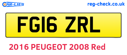 FG16ZRL are the vehicle registration plates.