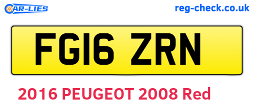 FG16ZRN are the vehicle registration plates.