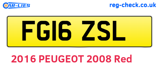 FG16ZSL are the vehicle registration plates.