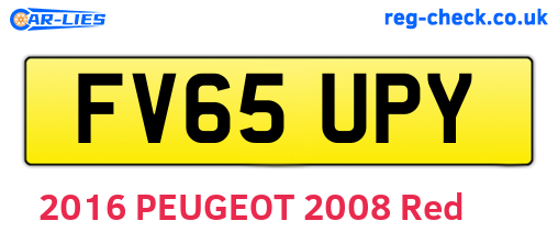 FV65UPY are the vehicle registration plates.