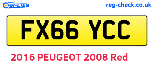 FX66YCC are the vehicle registration plates.