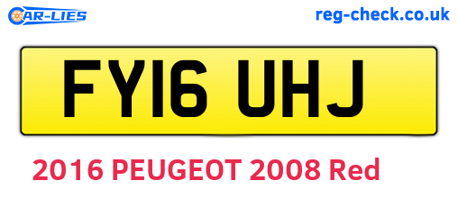 FY16UHJ are the vehicle registration plates.