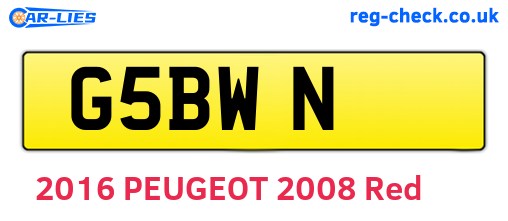 G5BWN are the vehicle registration plates.