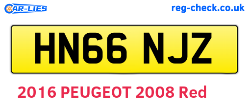 HN66NJZ are the vehicle registration plates.