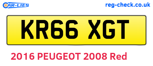 KR66XGT are the vehicle registration plates.