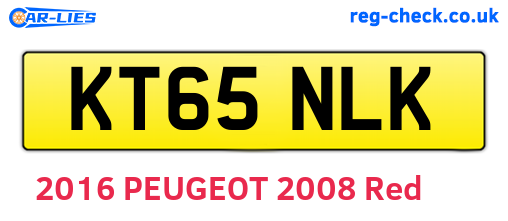 KT65NLK are the vehicle registration plates.