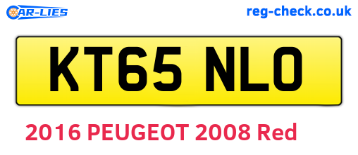 KT65NLO are the vehicle registration plates.