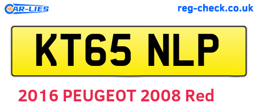 KT65NLP are the vehicle registration plates.