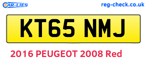 KT65NMJ are the vehicle registration plates.