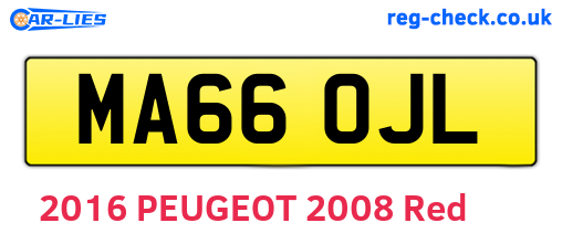 MA66OJL are the vehicle registration plates.