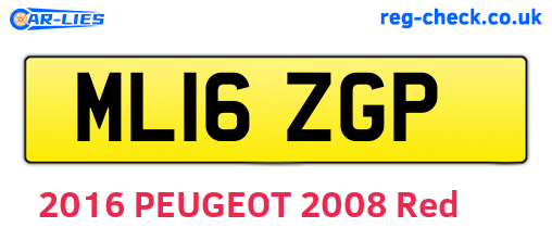 ML16ZGP are the vehicle registration plates.