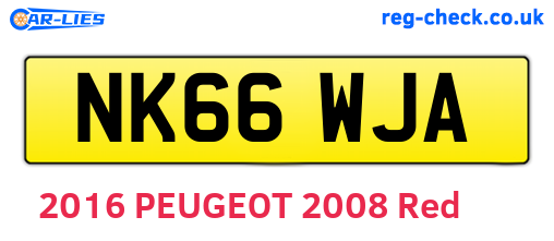 NK66WJA are the vehicle registration plates.