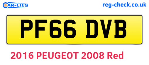 PF66DVB are the vehicle registration plates.