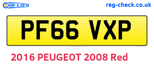 PF66VXP are the vehicle registration plates.