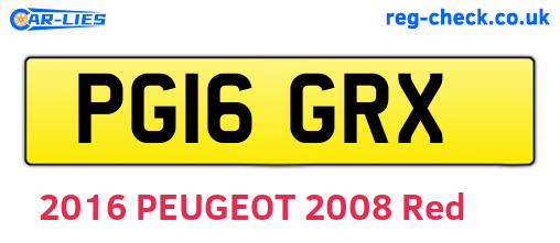 PG16GRX are the vehicle registration plates.