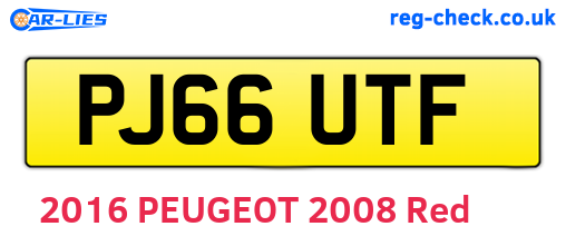 PJ66UTF are the vehicle registration plates.