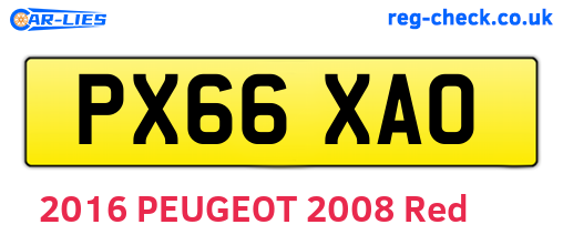 PX66XAO are the vehicle registration plates.