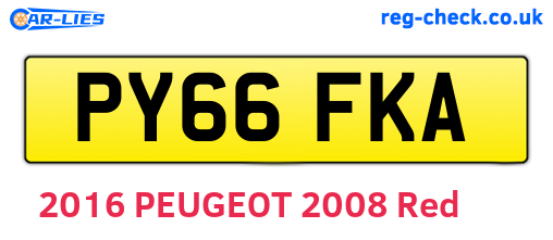 PY66FKA are the vehicle registration plates.