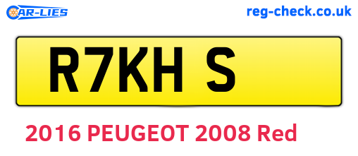 R7KHS are the vehicle registration plates.