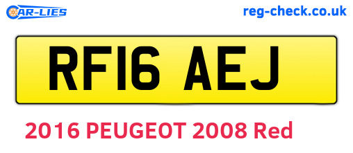 RF16AEJ are the vehicle registration plates.