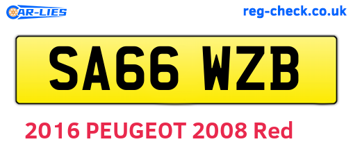 SA66WZB are the vehicle registration plates.