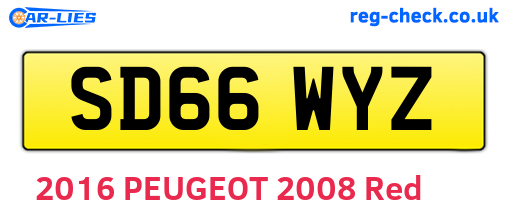 SD66WYZ are the vehicle registration plates.