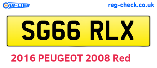 SG66RLX are the vehicle registration plates.