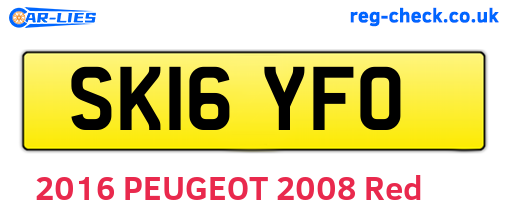 SK16YFO are the vehicle registration plates.