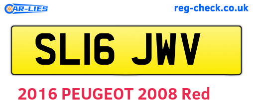 SL16JWV are the vehicle registration plates.