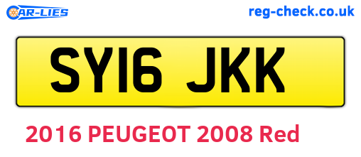 SY16JKK are the vehicle registration plates.