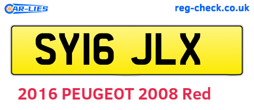 SY16JLX are the vehicle registration plates.