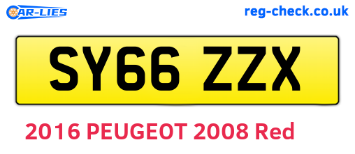 SY66ZZX are the vehicle registration plates.